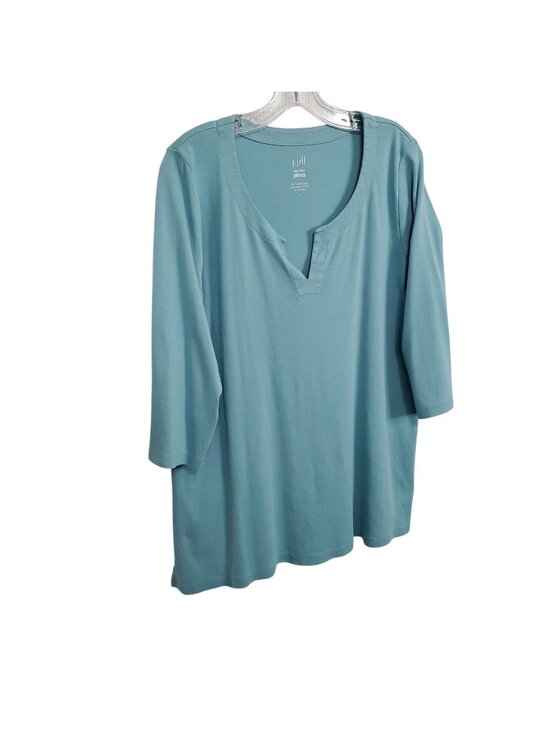 J. Jill Tops - J Jill Size XL Perfect Pima Split Neck Tunic Top Soft Cotton Long Sleeve Casual